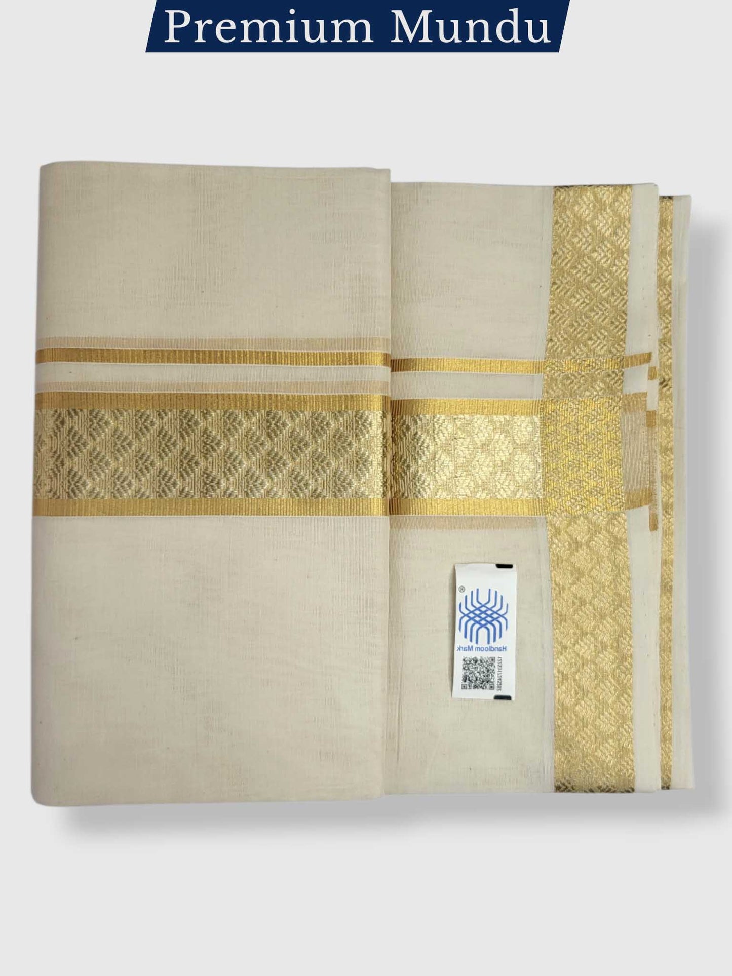 Premium Wedding Handloom Balaramapuram Unaakupaavu Kasavu Mundu for Men