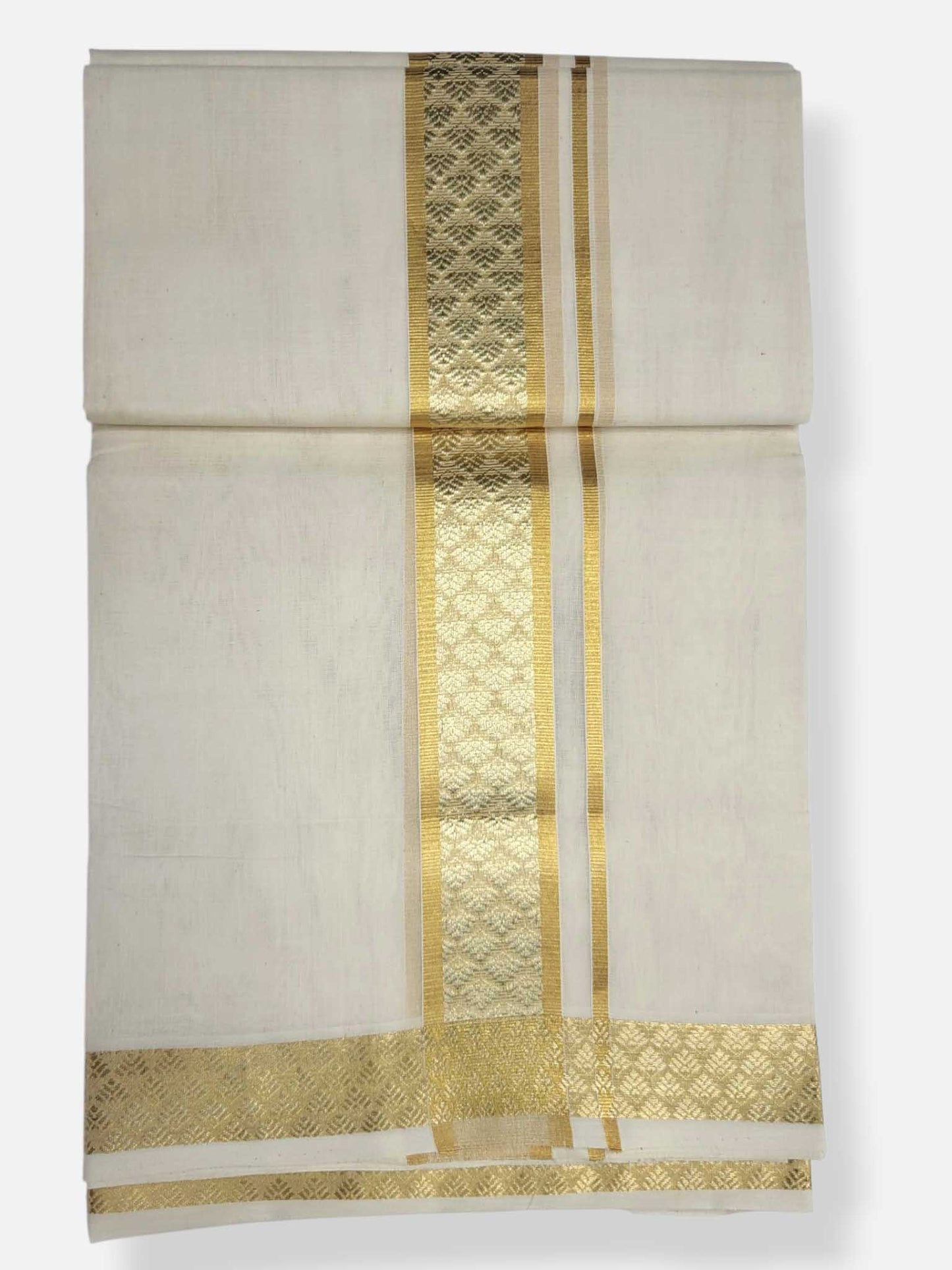 Premium Wedding Handloom Balaramapuram Unaakupaavu Kasavu Mundu for Men