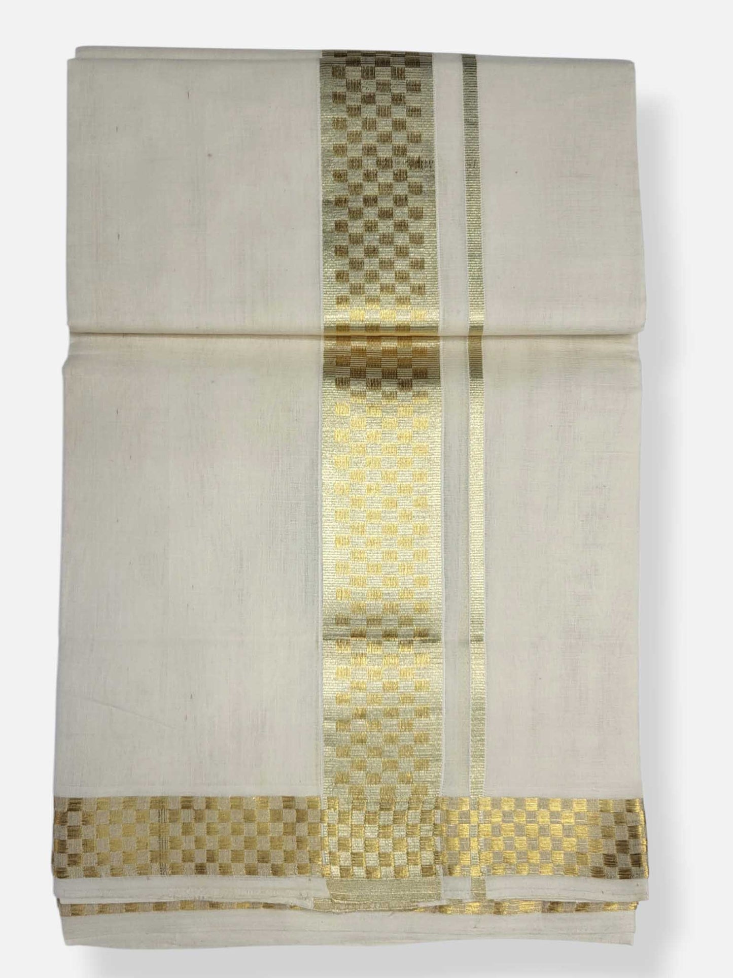 Premium Wedding Handloom Balaramapuram Unaakupaavu Kasavu Mundu for Men