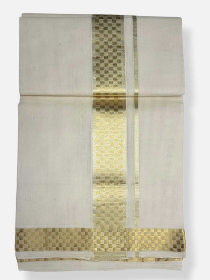 Premium Wedding Handloom Balaramapuram Unaakupaavu Kasavu Mundu for Men