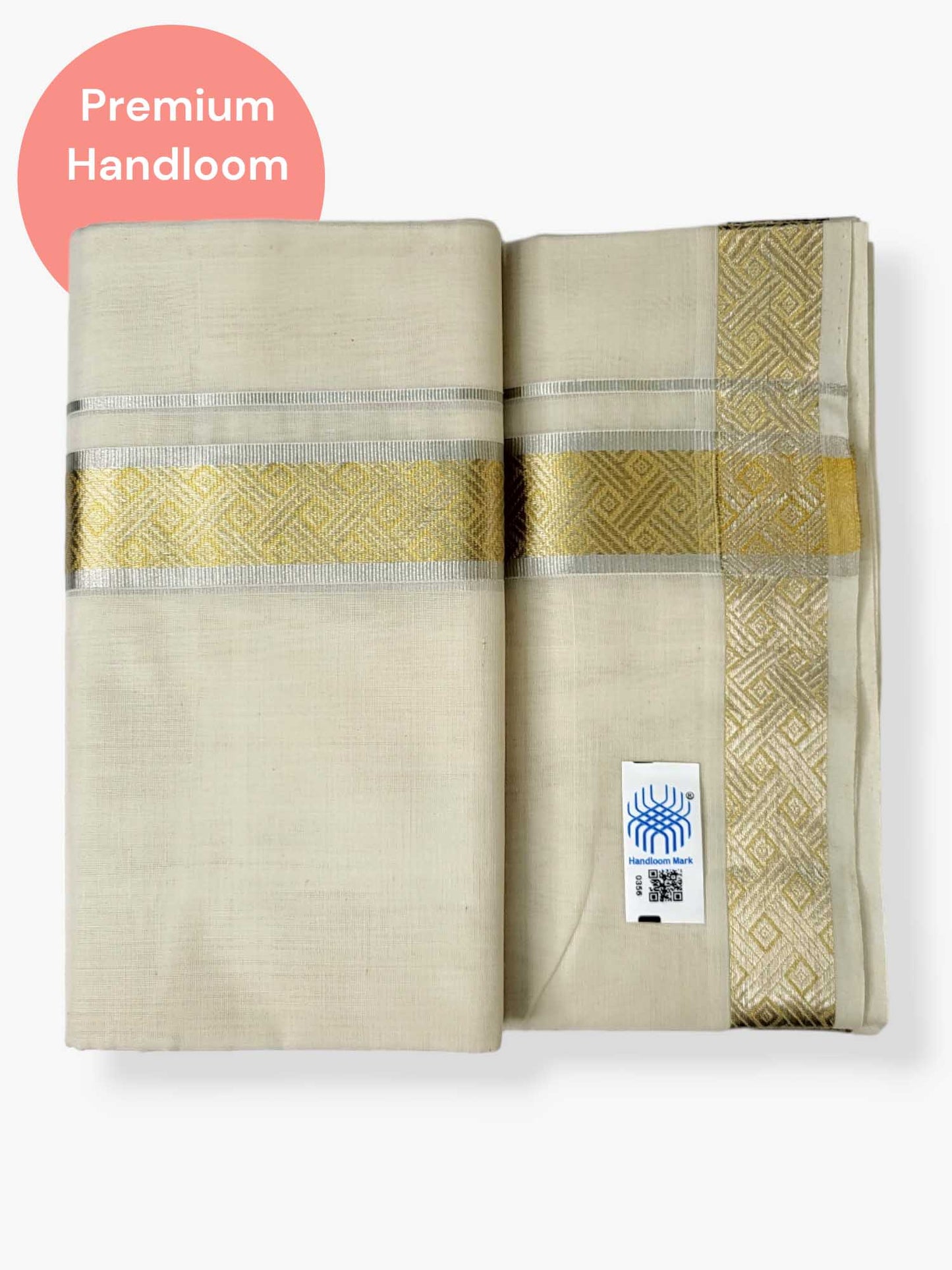 Premium Wedding Handloom Balaramapuram Unaakupaavu Kasavu Mundu for Men