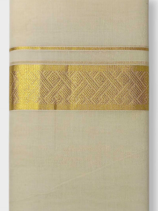 Premium Wedding Handloom Balaramapuram Unaakupaavu Kasavu Mundu for Men