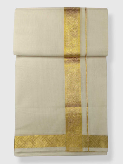 Premium Wedding Handloom Balaramapuram Unaakupaavu Kasavu Mundu for Men