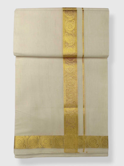 Premium Wedding Handloom Balaramapuram Unaakupaavu Kasavu Mundu for Men