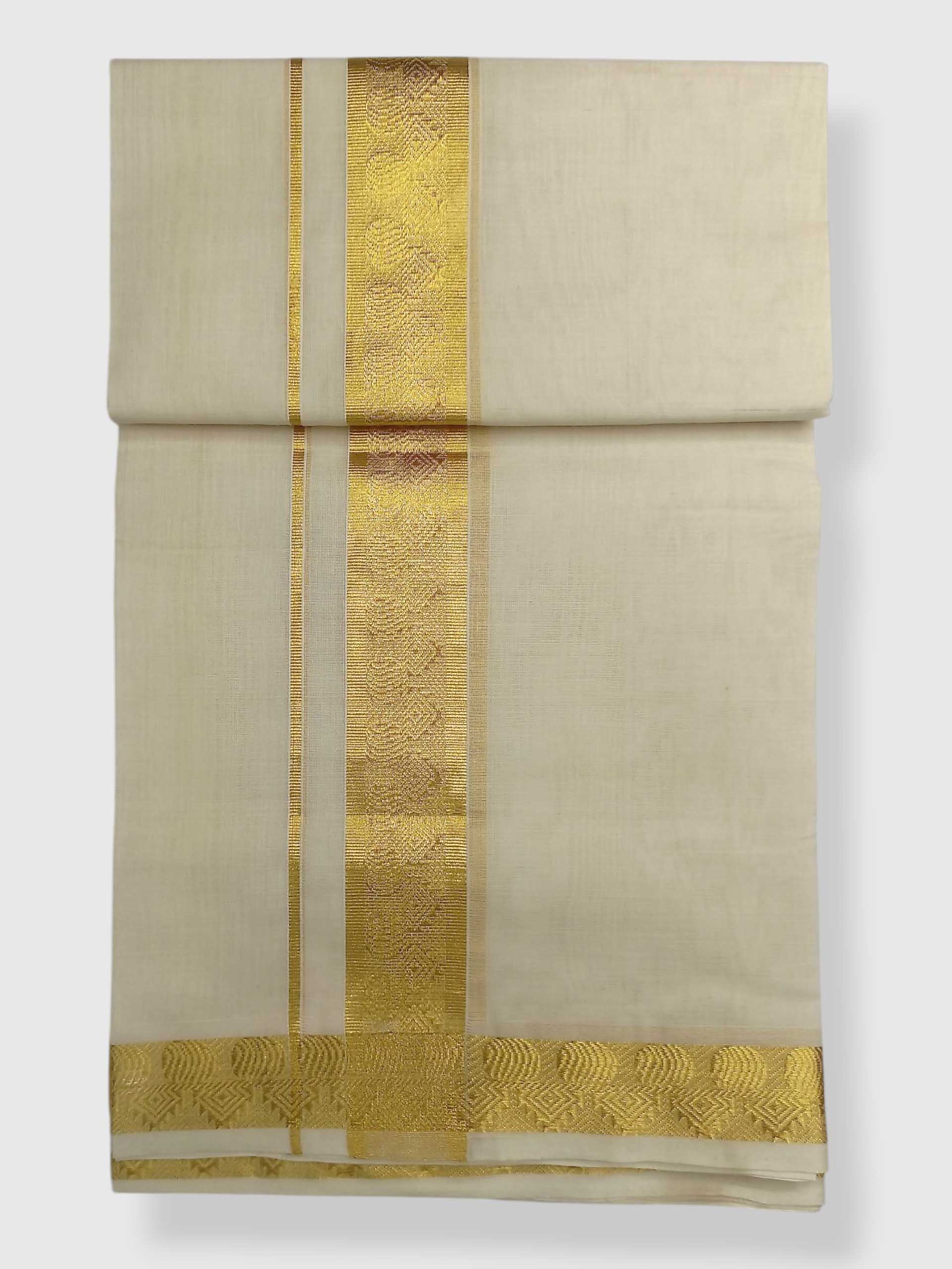 Premium Wedding Handloom Balaramapuram Unaakupaavu Kasavu Mundu for Men