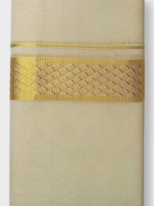 Premium Wedding Handloom Balaramapuram Unaakupaavu Kasavu Mundu for Men