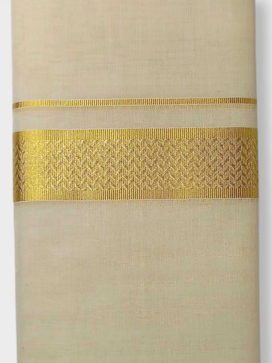 Premium Wedding Handloom Balaramapuram Unaakupaavu Kasavu Mundu for Men