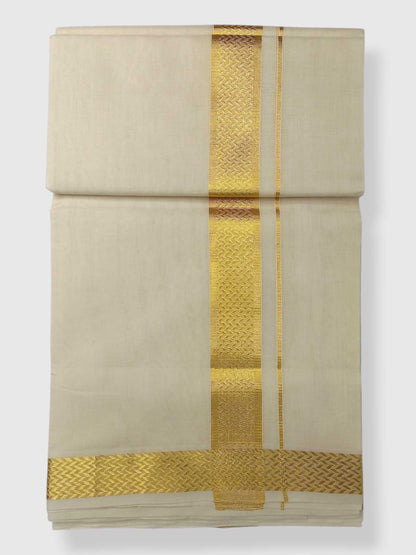 Premium Wedding Handloom Balaramapuram Unaakupaavu Kasavu Mundu for Men