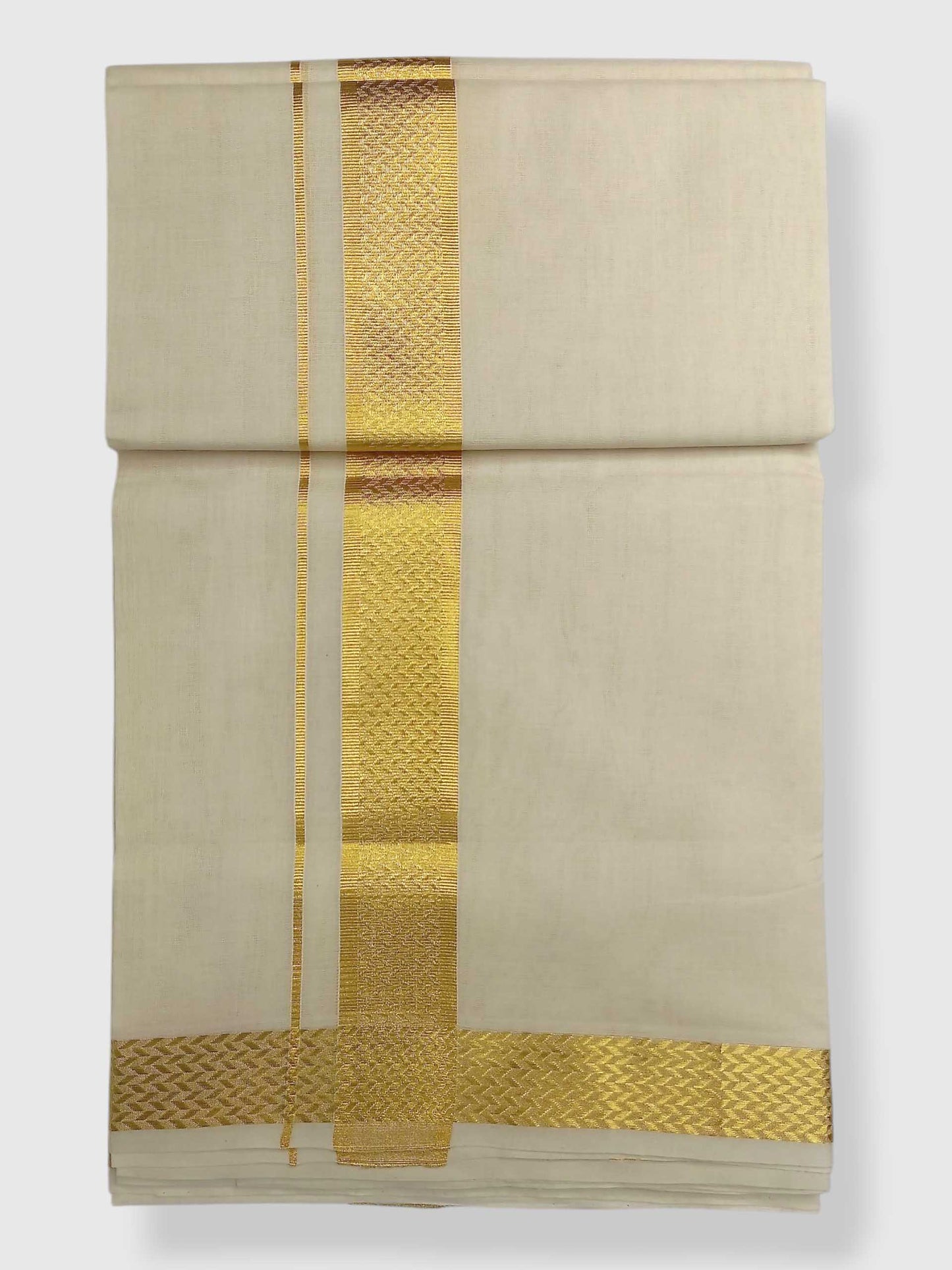 Premium Wedding Handloom Balaramapuram Unaakupaavu Kasavu Mundu for Men