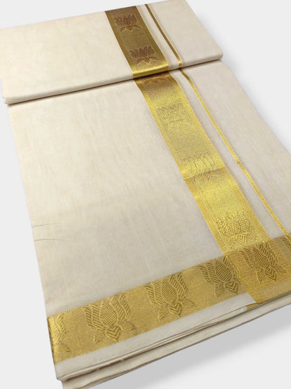 Premium Wedding Handloom Balaramapuram Unaakupaavu Kasavu Mundu for Men