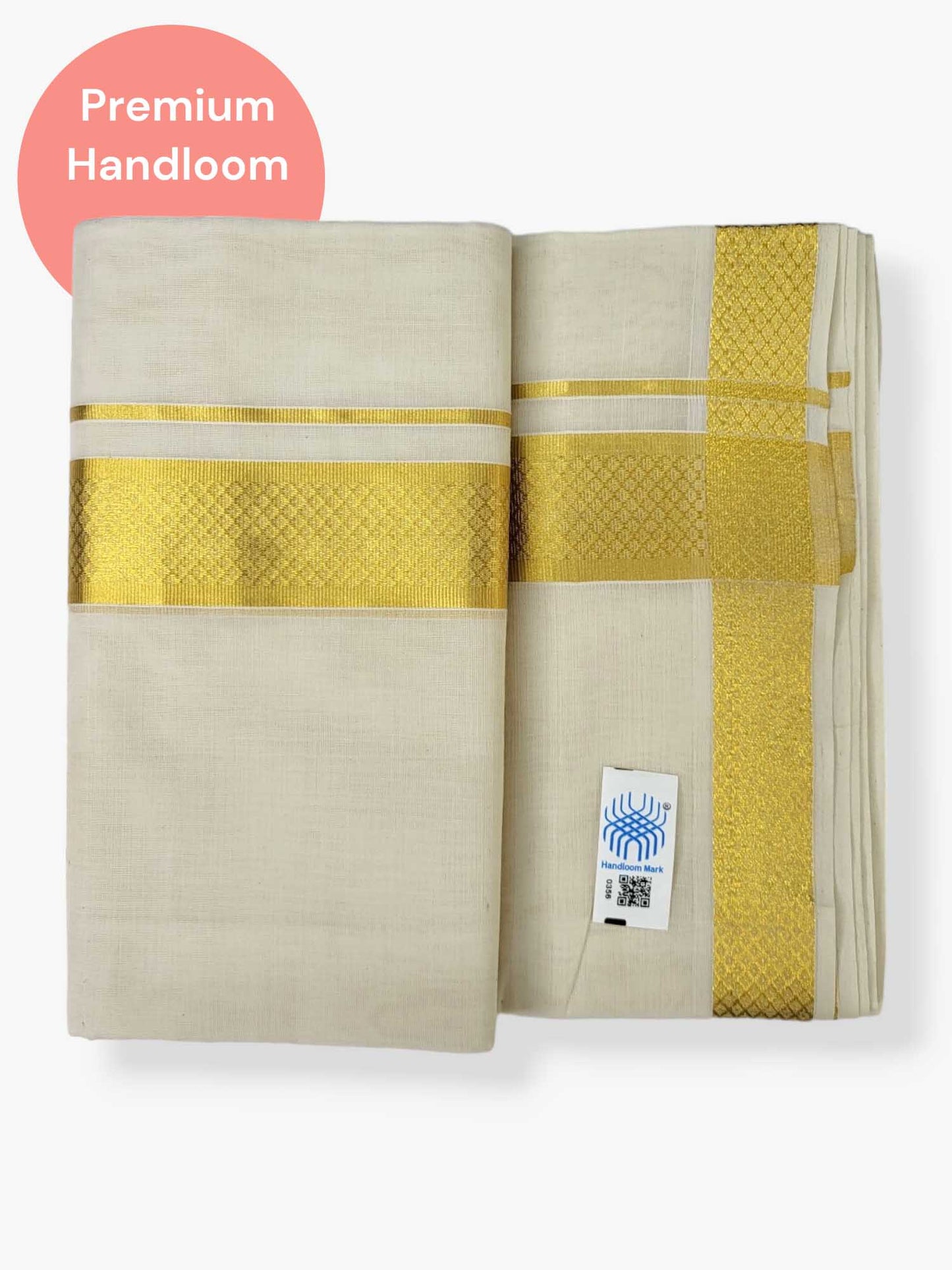 Premium Wedding Handloom Balaramapuram Unaakupaavu Kasavu Mundu for Men