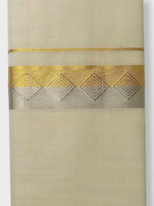 Premium Wedding Handloom Balaramapuram Unaakupaavu Kasavu Mundu for Men