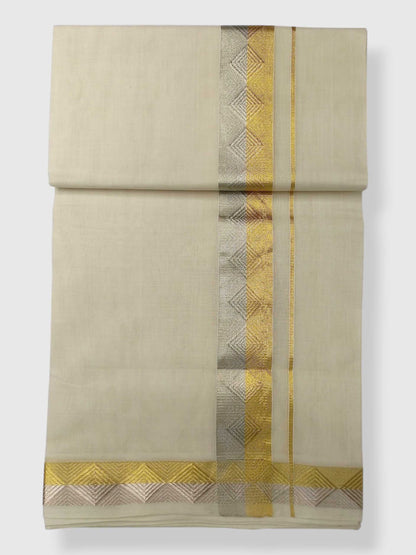 Premium Wedding Handloom Balaramapuram Unaakupaavu Kasavu Mundu for Men