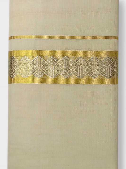 Premium Wedding Handloom Balaramapuram Unaakupaavu Kasavu Mundu for Men
