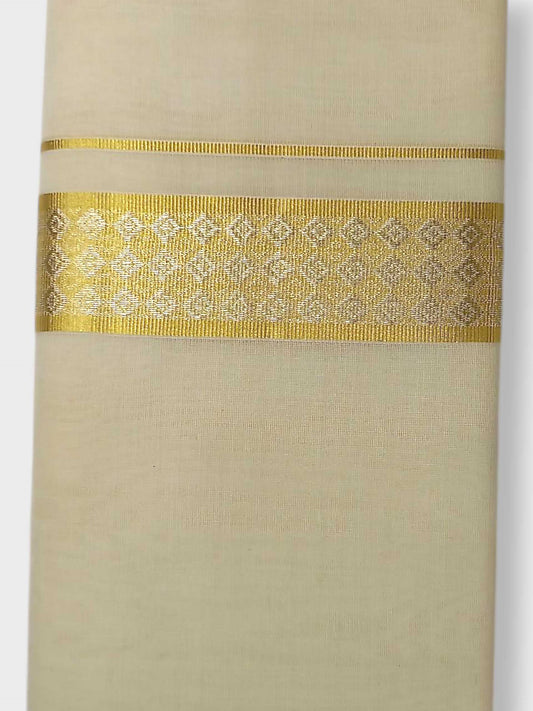 Premium Wedding Handloom Balaramapuram Unaakupaavu Kasavu Mundu for Men