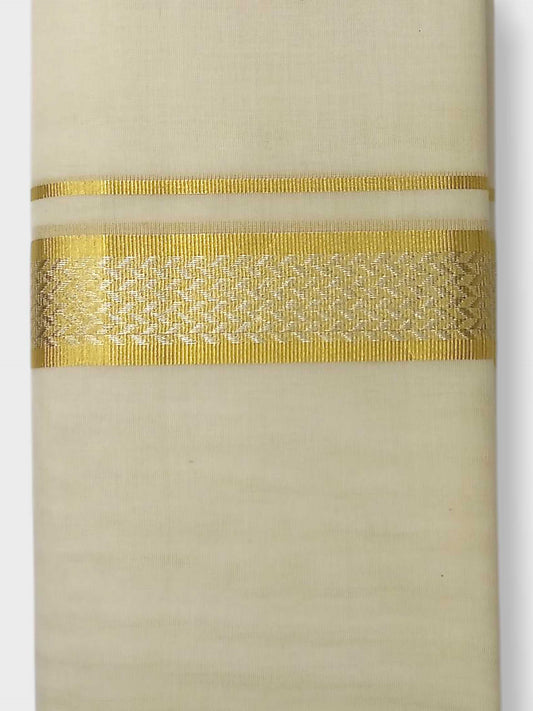 Premium Wedding Handloom Balaramapuram Unaakupaavu Kasavu Mundu for Men