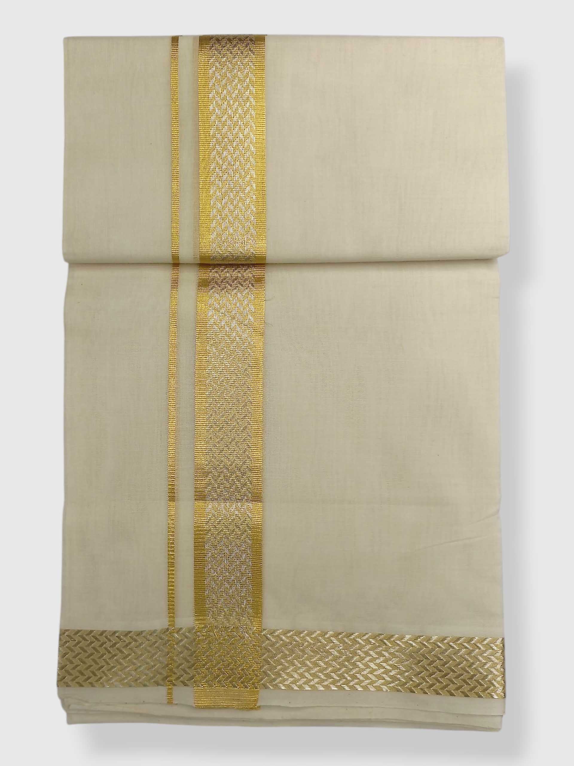 Premium Wedding Handloom Balaramapuram Unaakupaavu Kasavu Mundu for Men