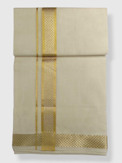 Premium Wedding Handloom Balaramapuram Unaakupaavu Kasavu Mundu for Men