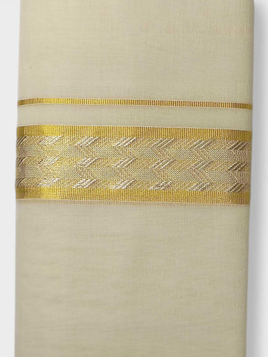 Premium Wedding Handloom Balaramapuram Unaakupaavu Kasavu Mundu for Men
