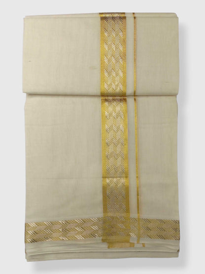 Premium Wedding Handloom Balaramapuram Unaakupaavu Kasavu Mundu for Men