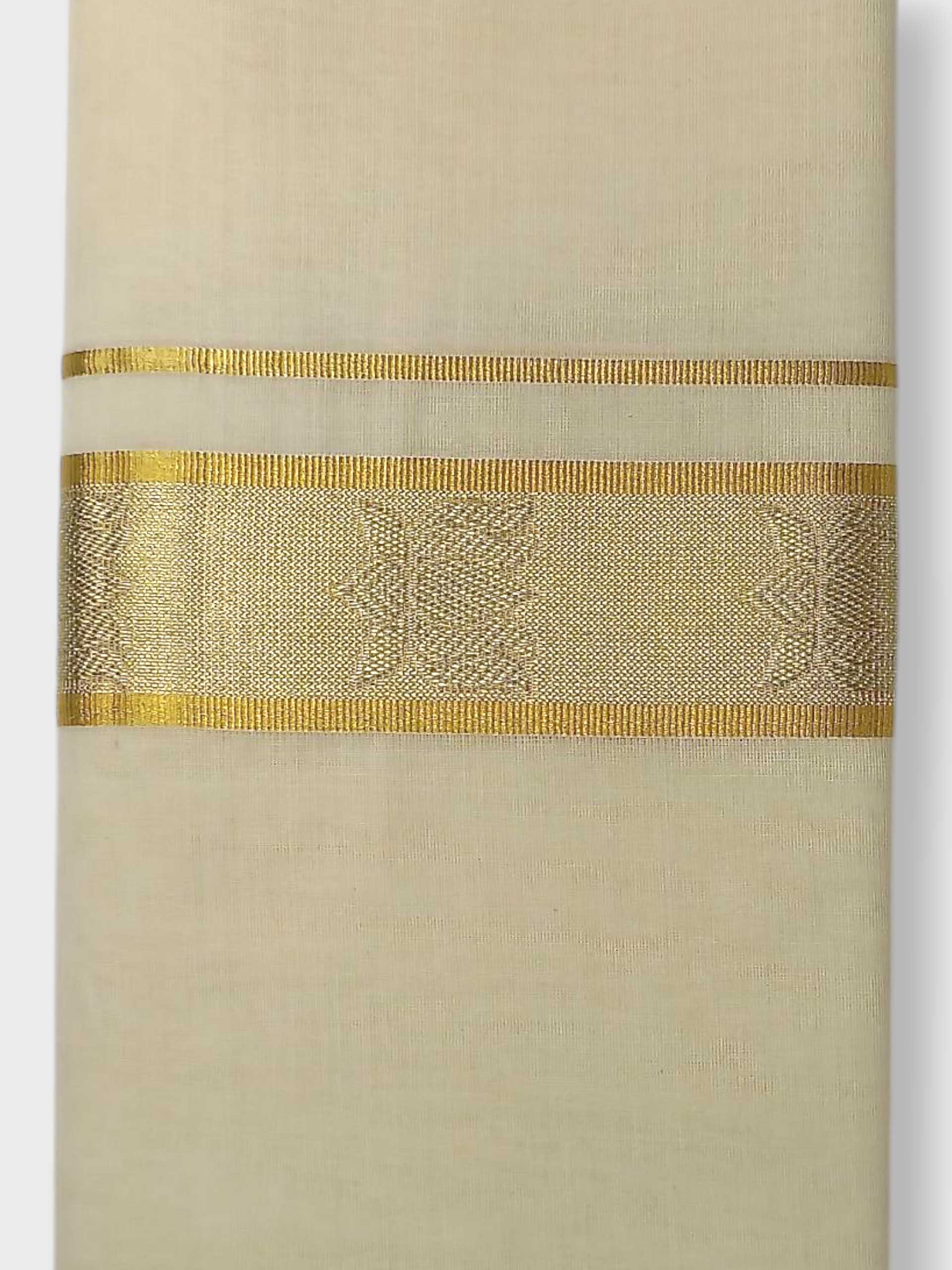 Premium Wedding Handloom Balaramapuram Unaakupaavu Kasavu Mundu for Men