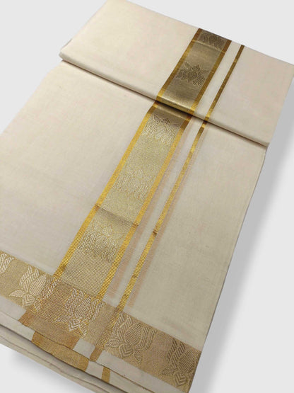 Premium Wedding Handloom Balaramapuram Unaakupaavu Kasavu Mundu for Men