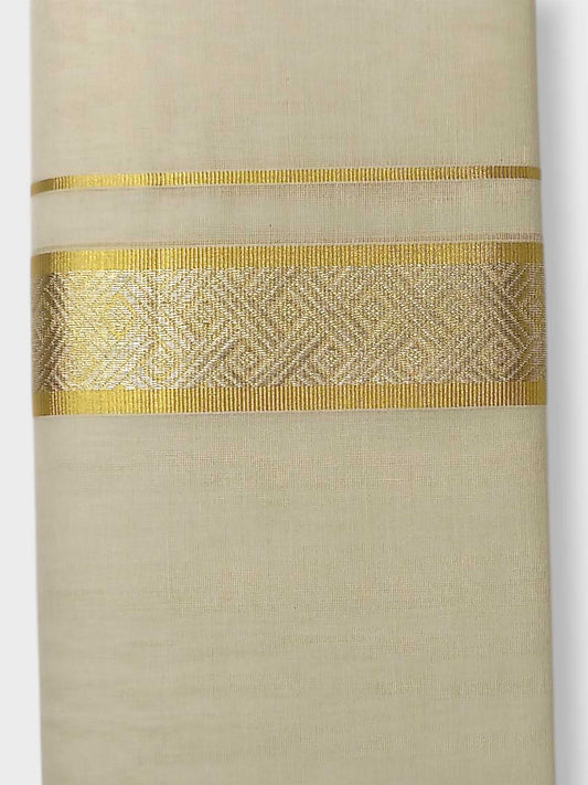 Premium Wedding Handloom Balaramapuram Unaakupaavu Kasavu Mundu for Men