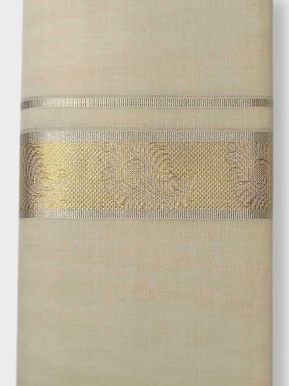 Premium Wedding Handloom Balaramapuram Unaakupaavu Kasavu Mundu for Men