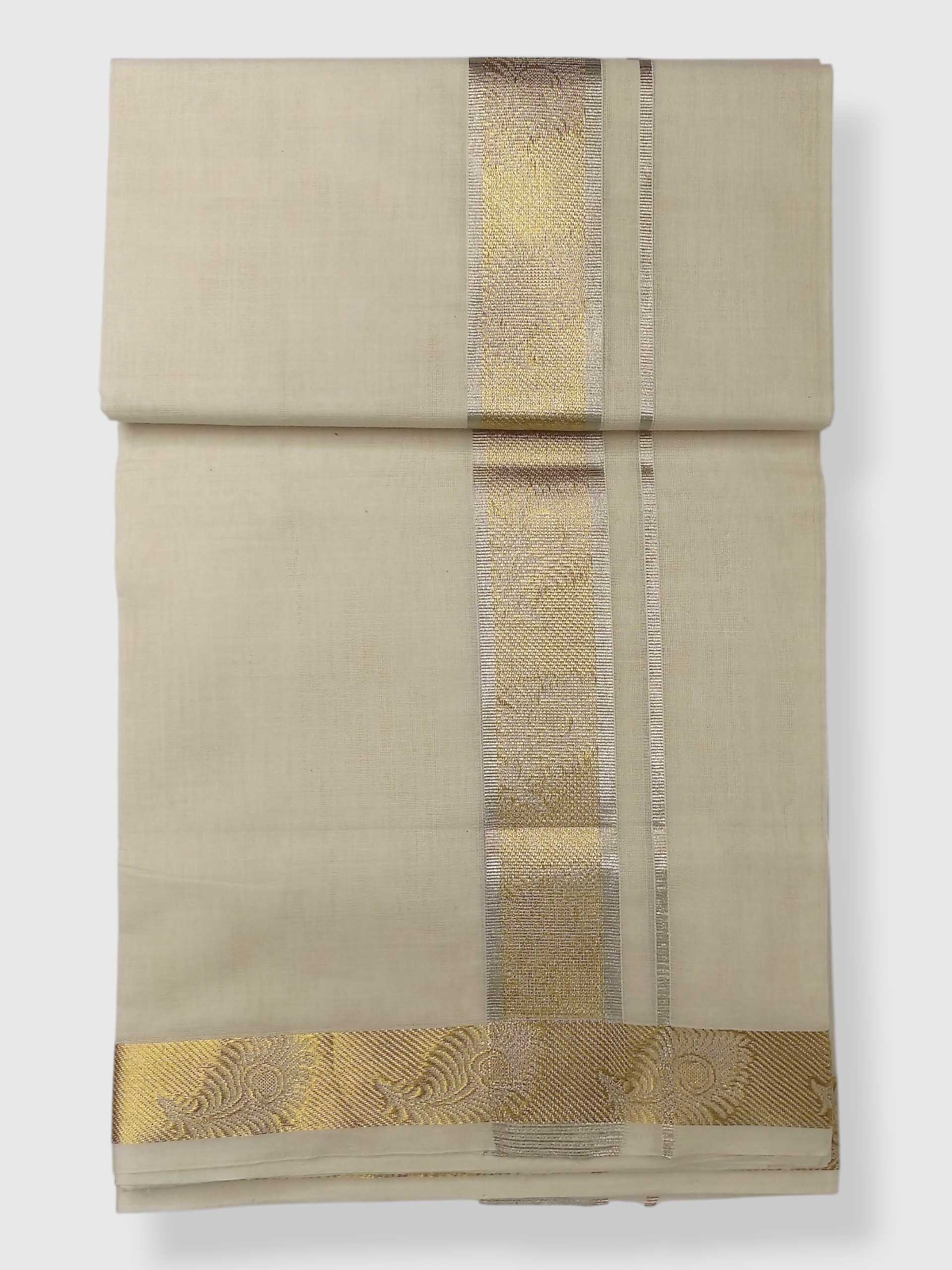 Premium Wedding Handloom Balaramapuram Unaakupaavu Kasavu Mundu for Men