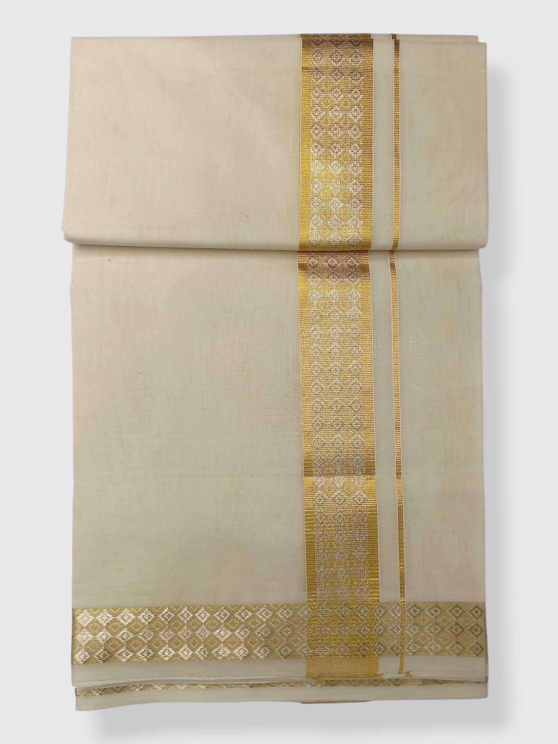 Premium Wedding Handloom Balaramapuram Unaakupaavu Kasavu Mundu for Men