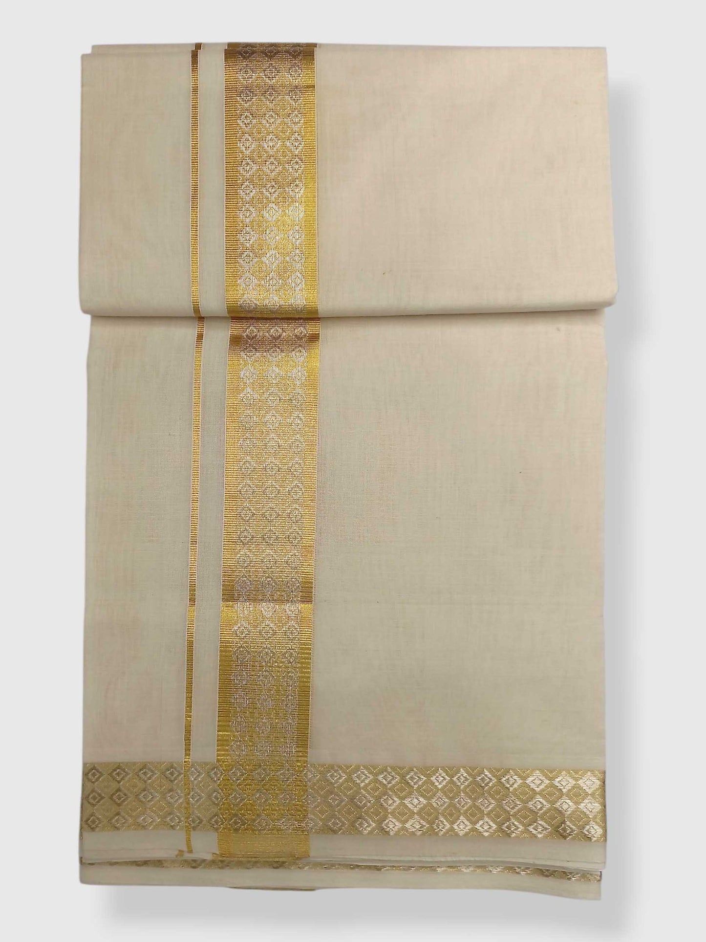 Premium Wedding Handloom Balaramapuram Unaakupaavu Kasavu Mundu for Men