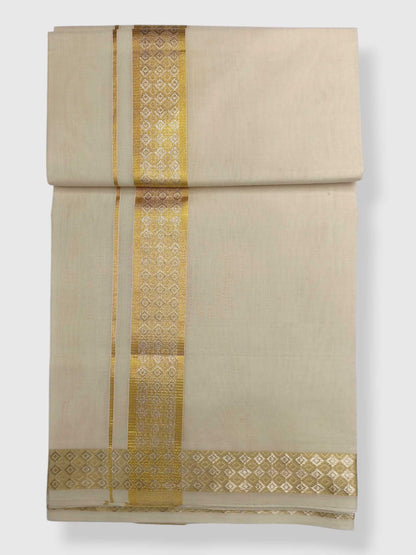 Premium Wedding Handloom Balaramapuram Unaakupaavu Kasavu Mundu for Men