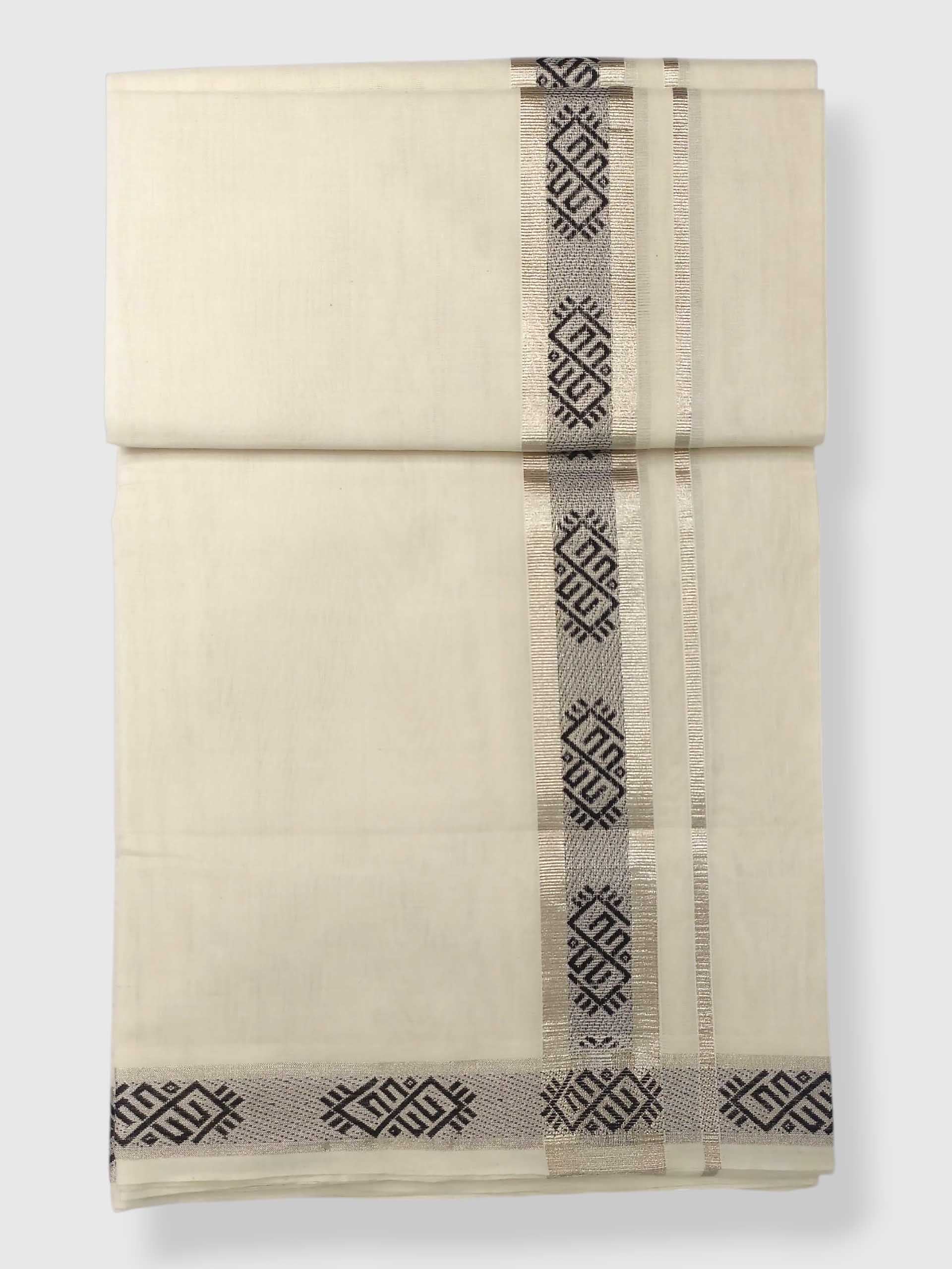 Premium Wedding Handloom Balaramapuram Unaakupaavu Kasavu Mundu for Men