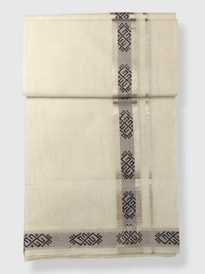 Premium Wedding Handloom Balaramapuram Unaakupaavu Kasavu Mundu for Men