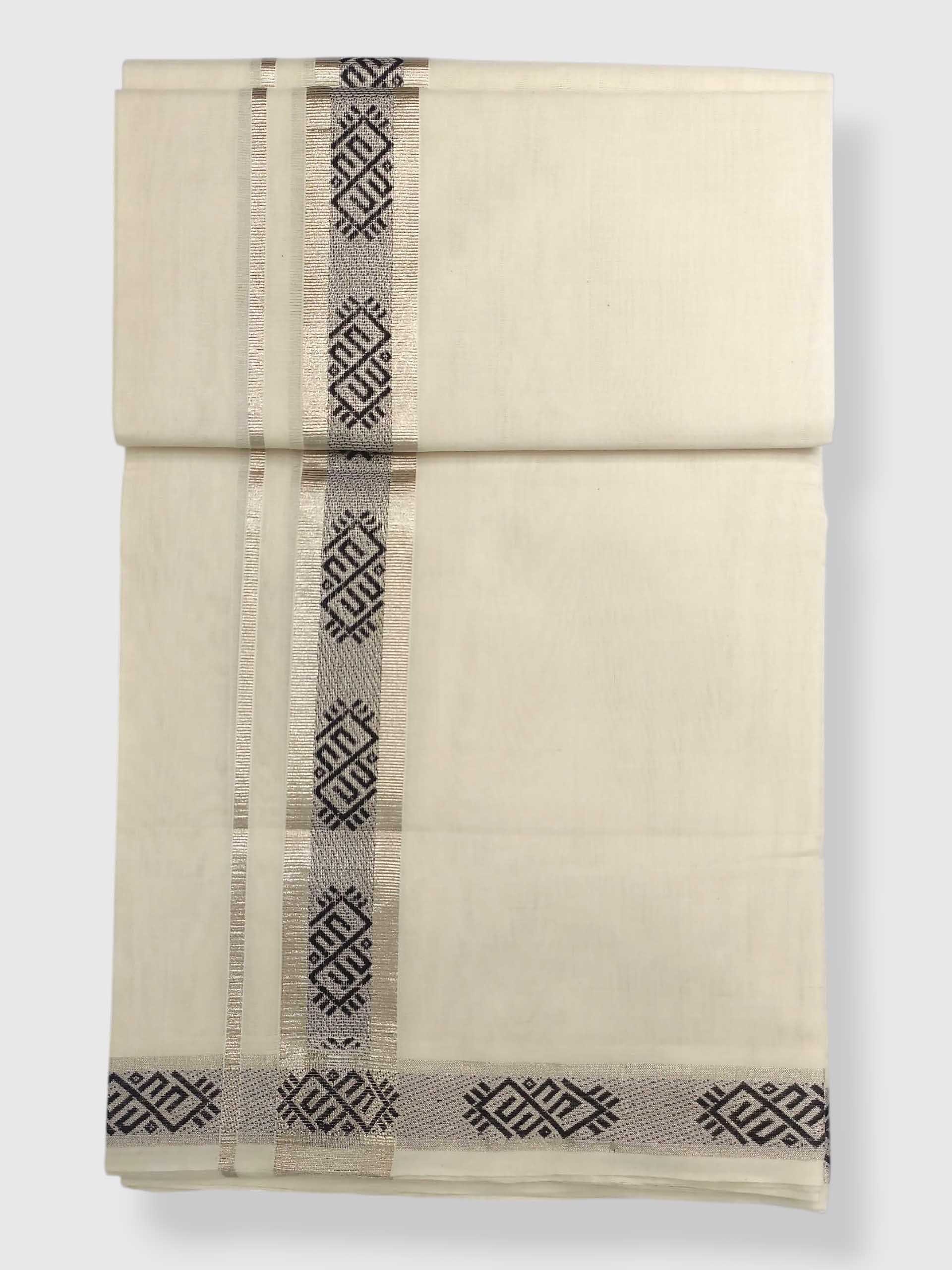Premium Wedding Handloom Balaramapuram Unaakupaavu Kasavu Mundu for Men