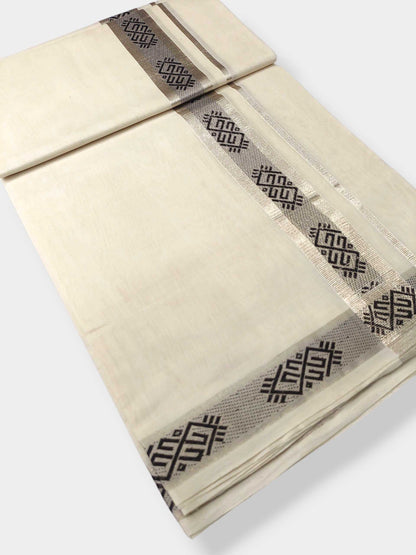 Premium Wedding Handloom Balaramapuram Unaakupaavu Kasavu Mundu for Men