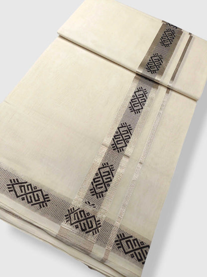 Premium Wedding Handloom Balaramapuram Unaakupaavu Kasavu Mundu for Men