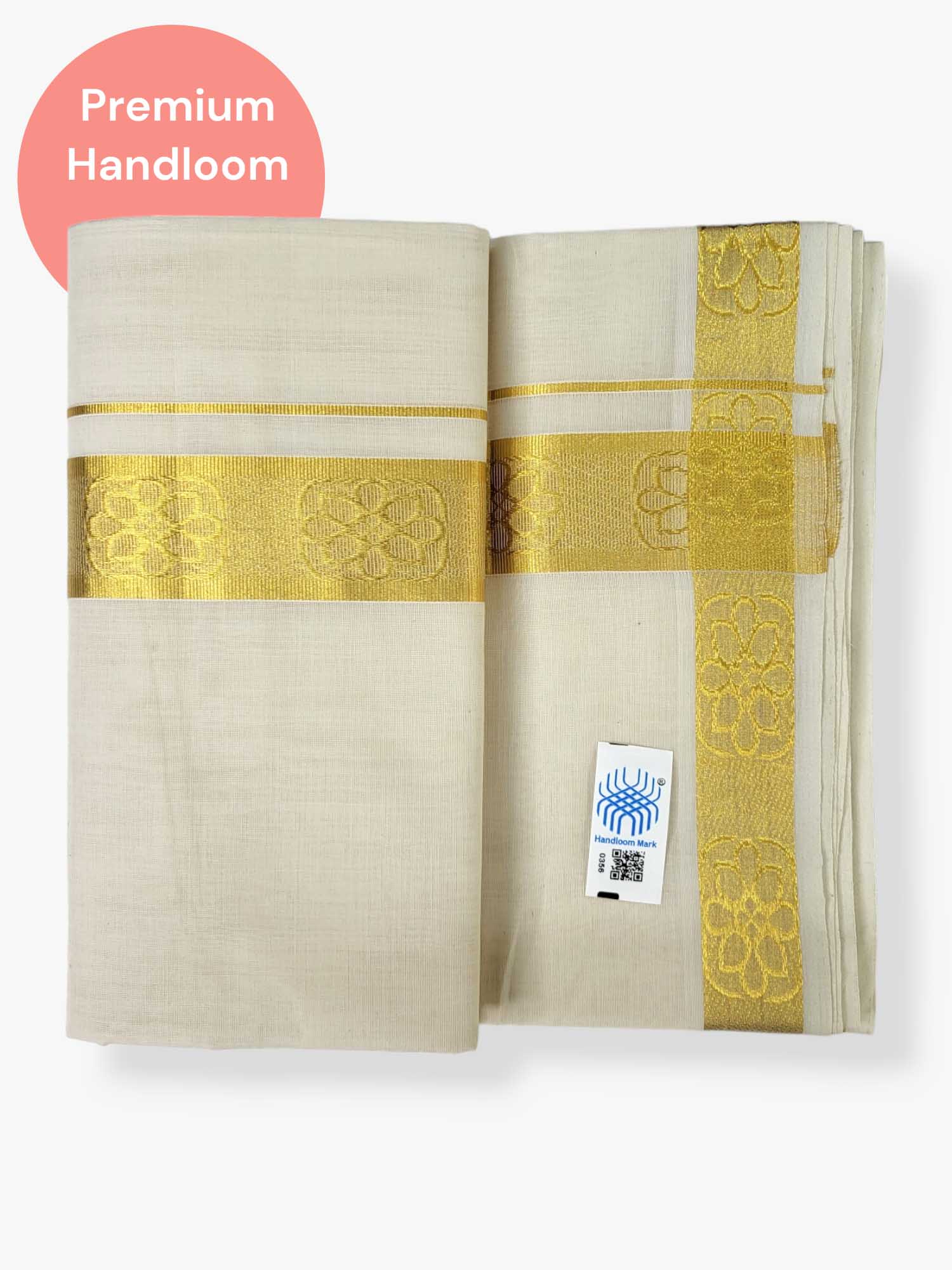 Premium Wedding Handloom Balaramapuram Unaakupaavu Kasavu Mundu for Men