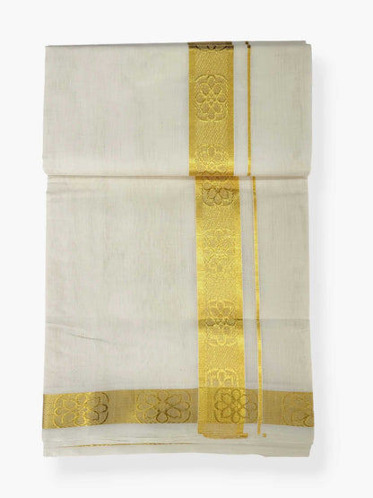 Premium Wedding Handloom Balaramapuram Unaakupaavu Kasavu Mundu for Men