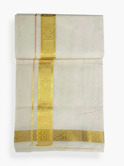 Premium Wedding Handloom Balaramapuram Unaakupaavu Kasavu Mundu for Men