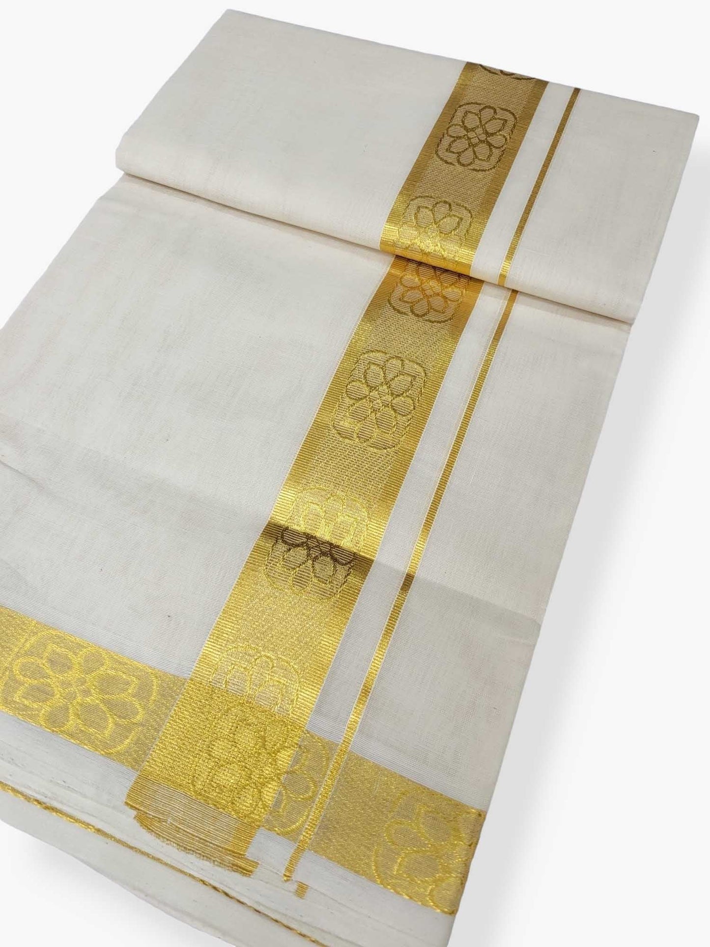 Premium Wedding Handloom Balaramapuram Unaakupaavu Kasavu Mundu for Men