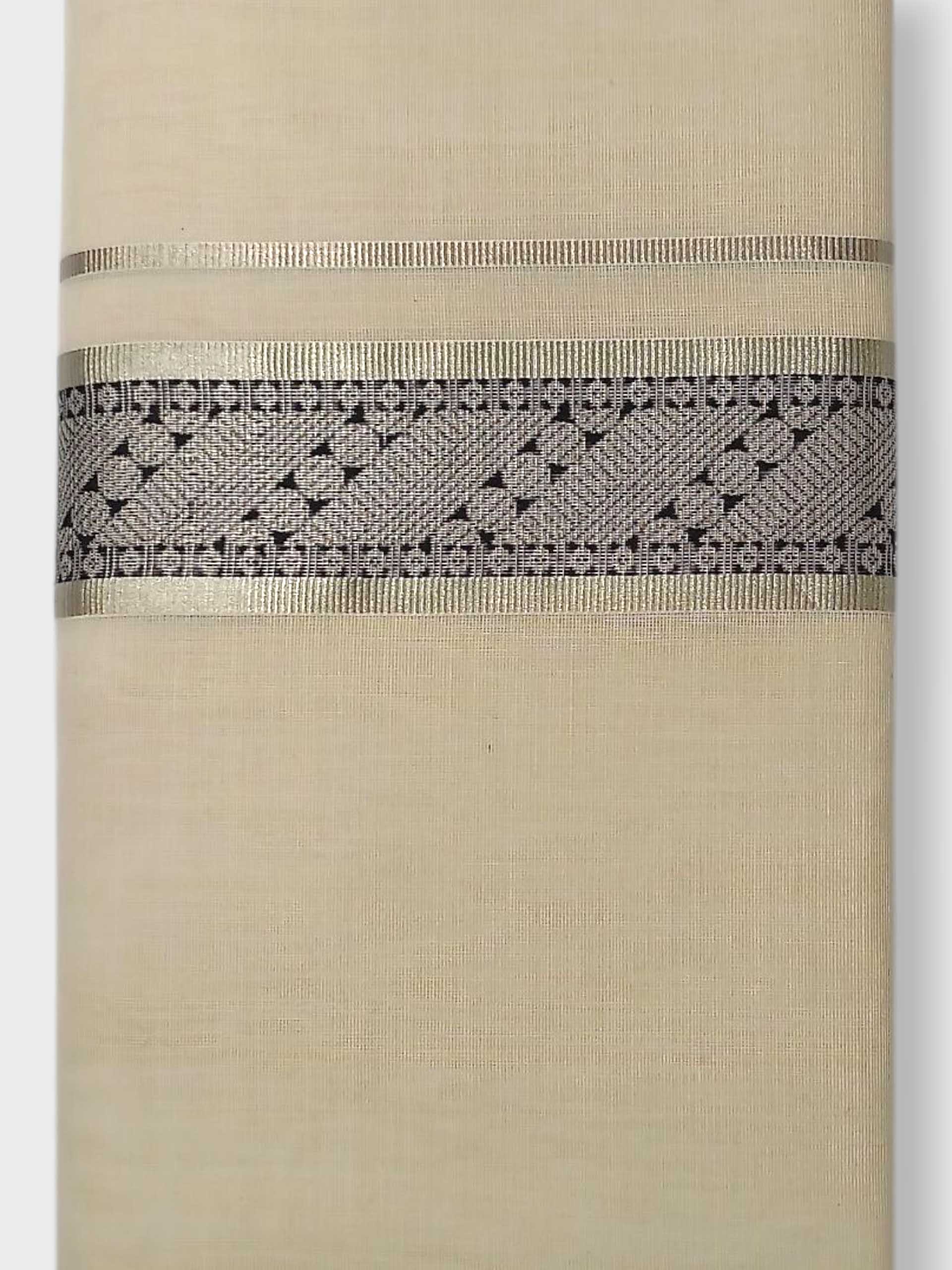 Premium Wedding Handloom Balaramapuram Unaakupaavu Kasavu Mundu for Men