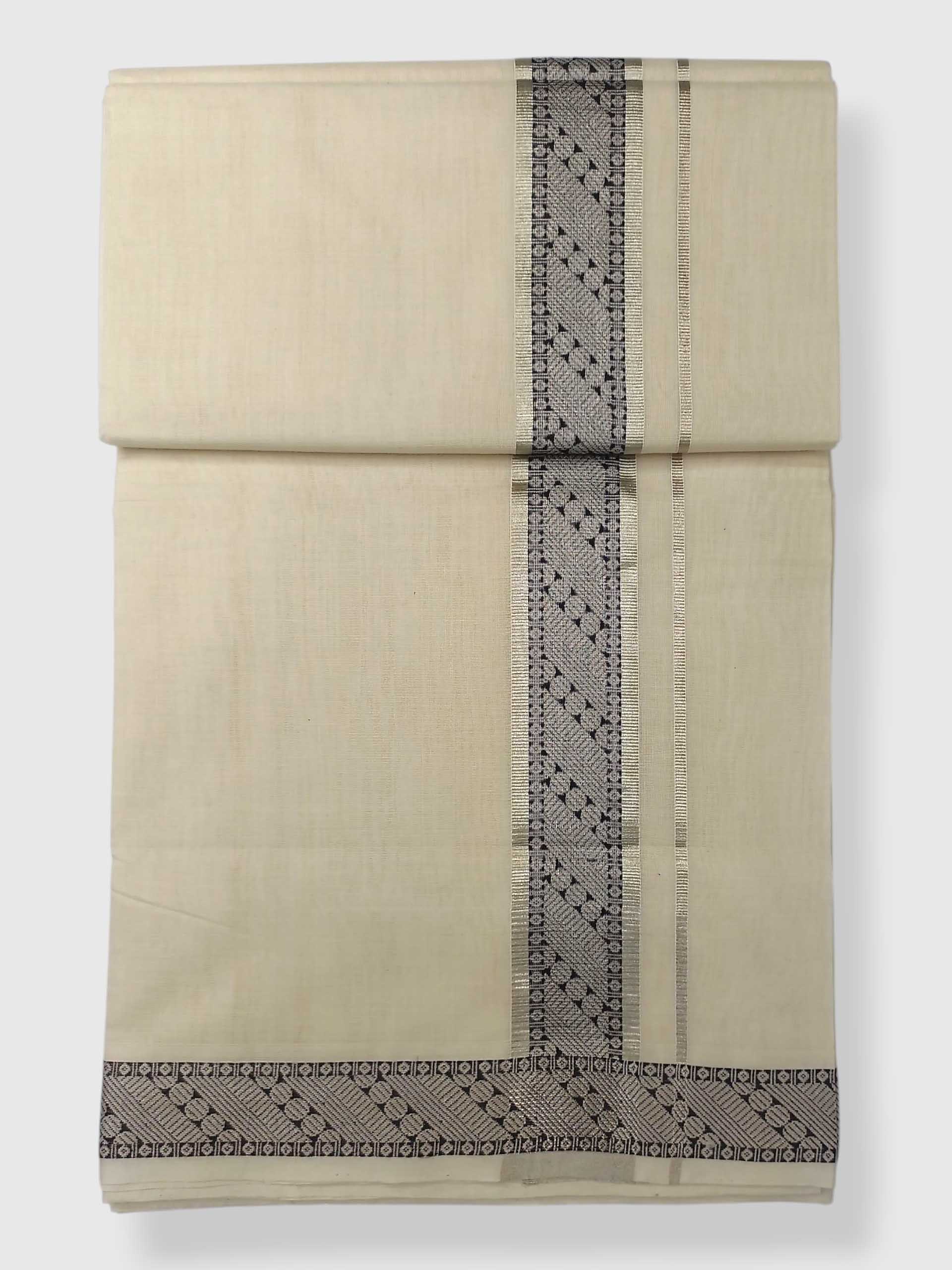 Premium Wedding Handloom Balaramapuram Unaakupaavu Kasavu Mundu for Men