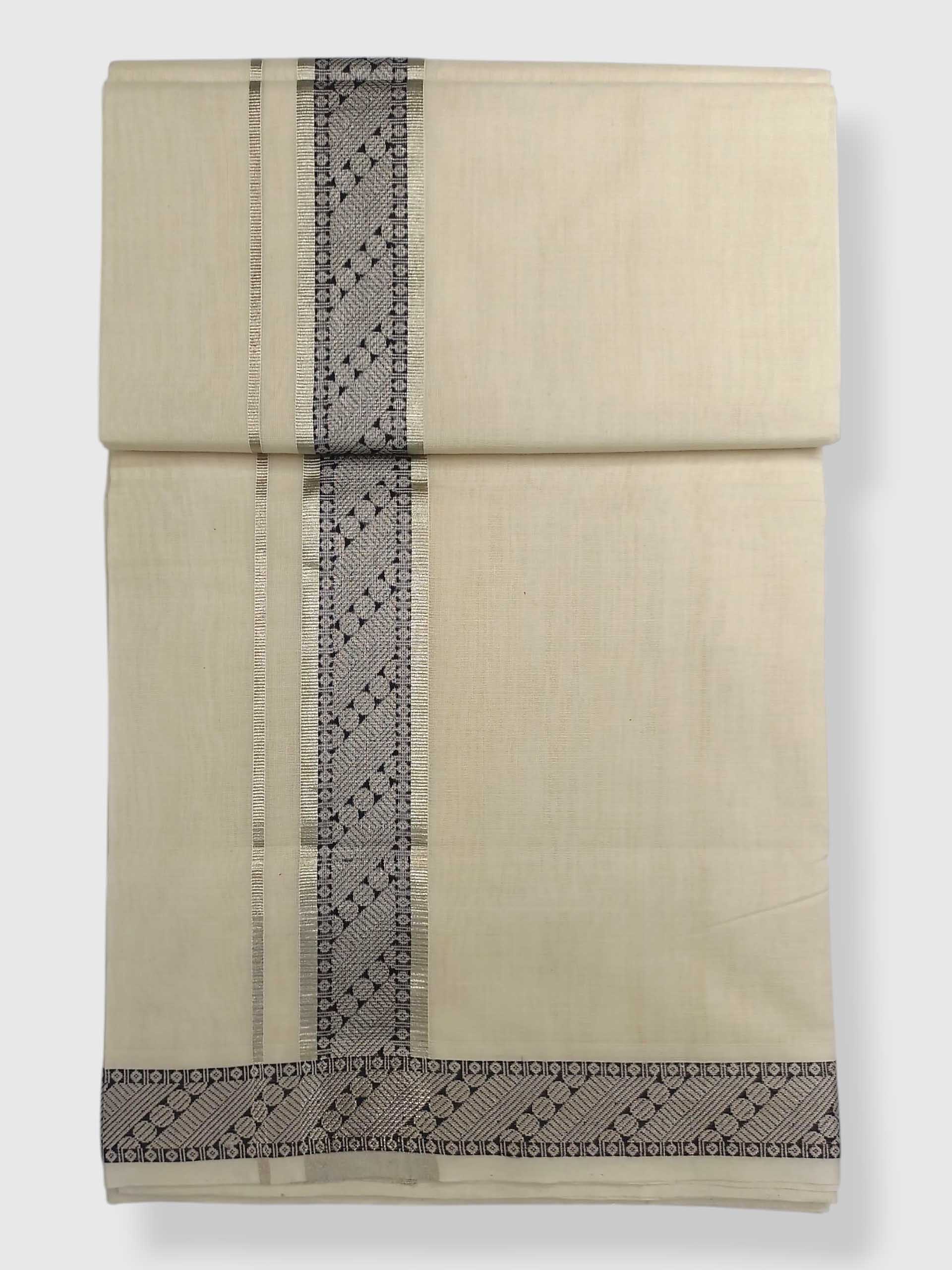 Premium Wedding Handloom Balaramapuram Unaakupaavu Kasavu Mundu for Men