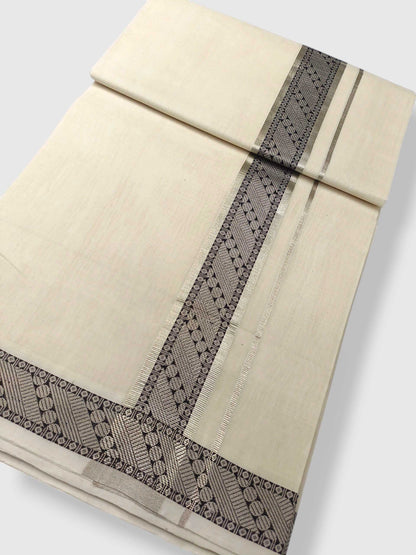 Premium Wedding Handloom Balaramapuram Unaakupaavu Kasavu Mundu for Men