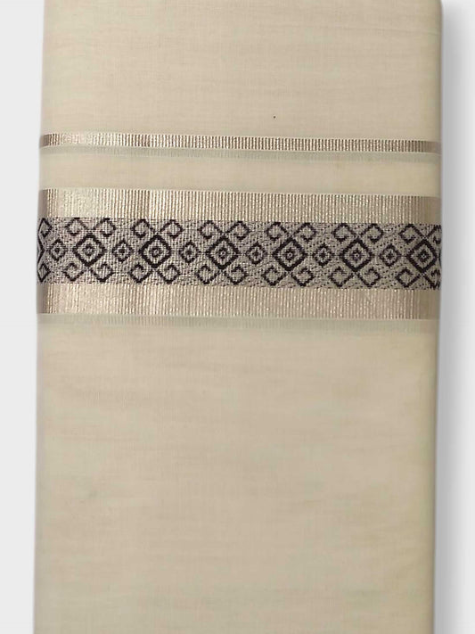 Premium Wedding Handloom Balaramapuram Unaakupaavu Kasavu Mundu for Men