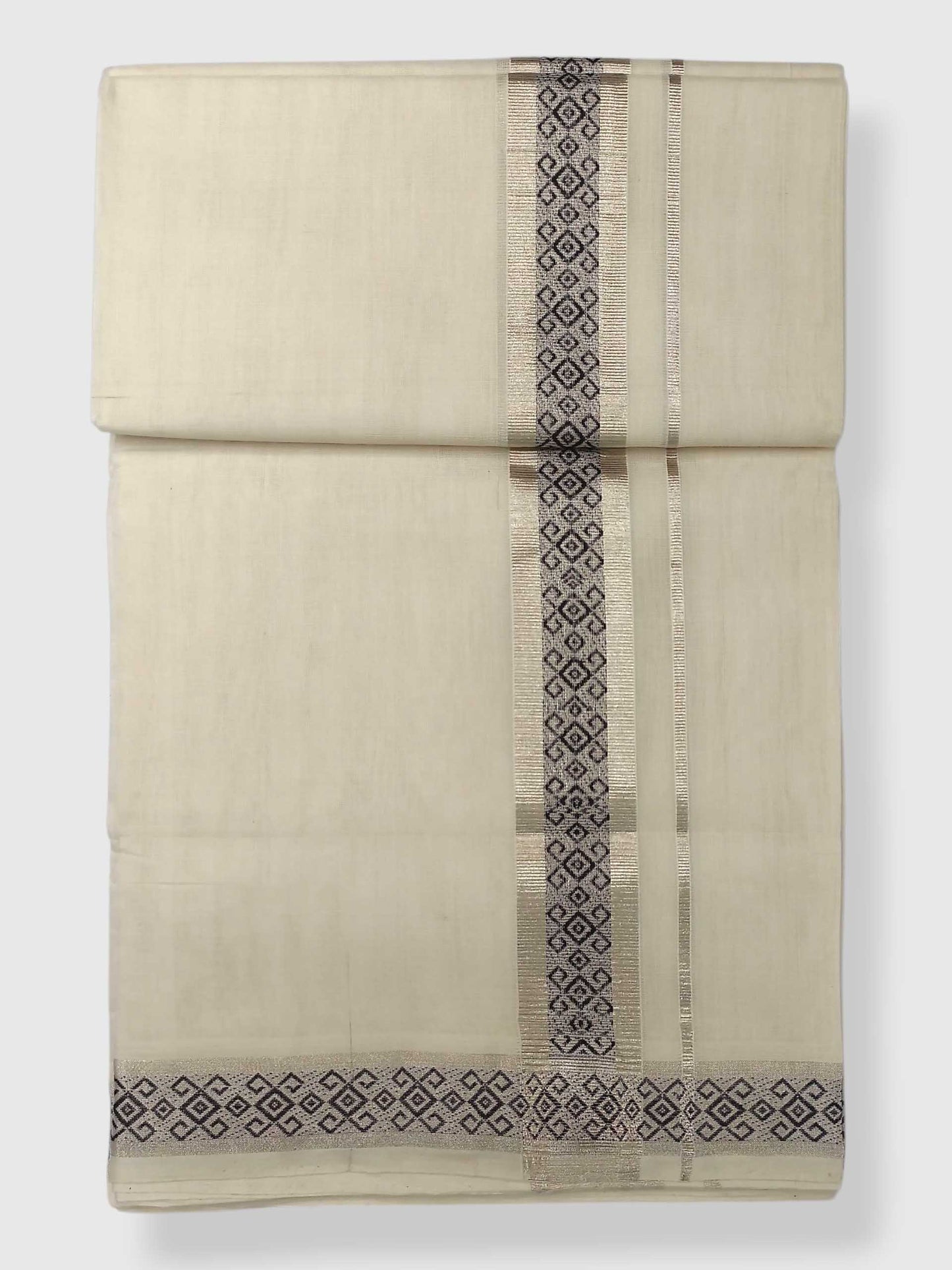 Premium Wedding Handloom Balaramapuram Unaakupaavu Kasavu Mundu for Men