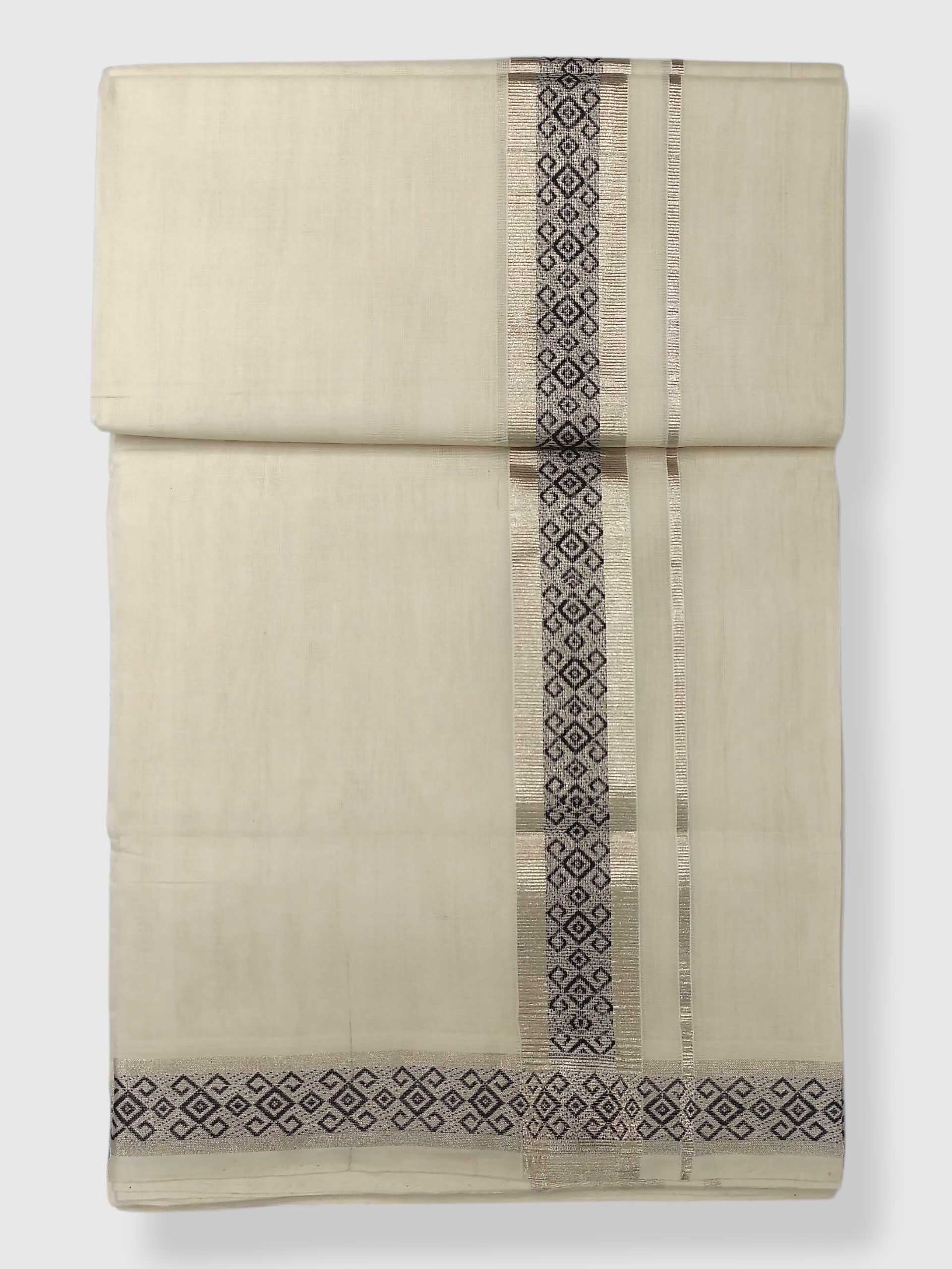 Premium Wedding Handloom Balaramapuram Unaakupaavu Kasavu Mundu for Men