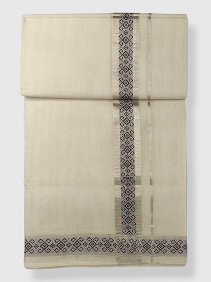 Premium Wedding Handloom Balaramapuram Unaakupaavu Kasavu Mundu for Men