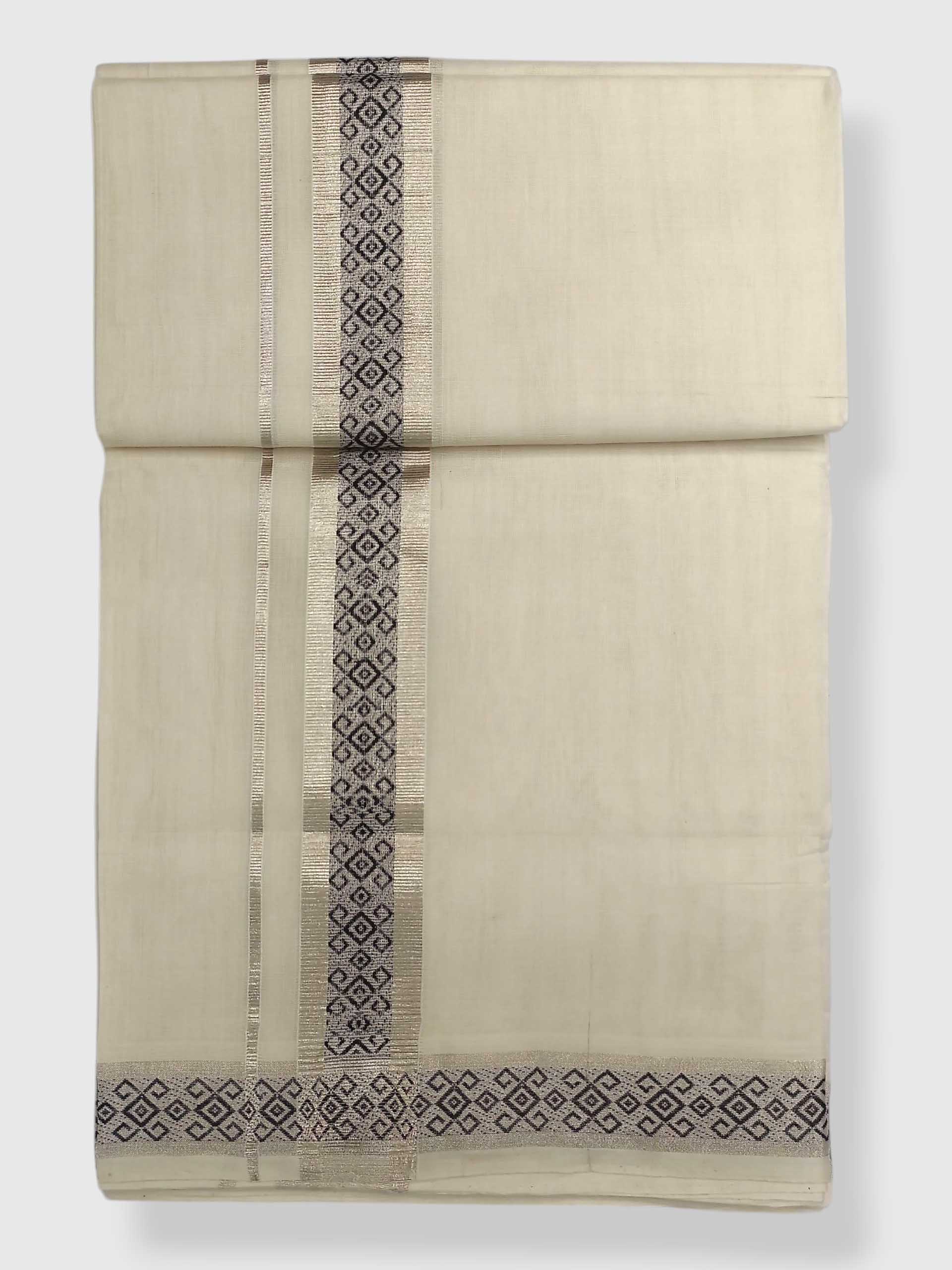 Premium Wedding Handloom Balaramapuram Unaakupaavu Kasavu Mundu for Men